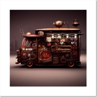 Steampunk Tokyo Ramen Food Truck Posters and Art